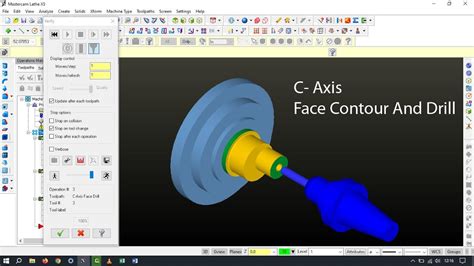 Mastercam X C Axis Lathe Example Face Contour Face Drill Youtube