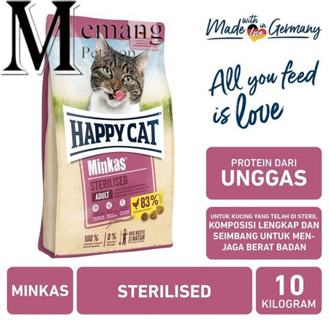 Jual Happy Cat Minkas Sterilised 10Kg Poultry Makanan Kucing Food