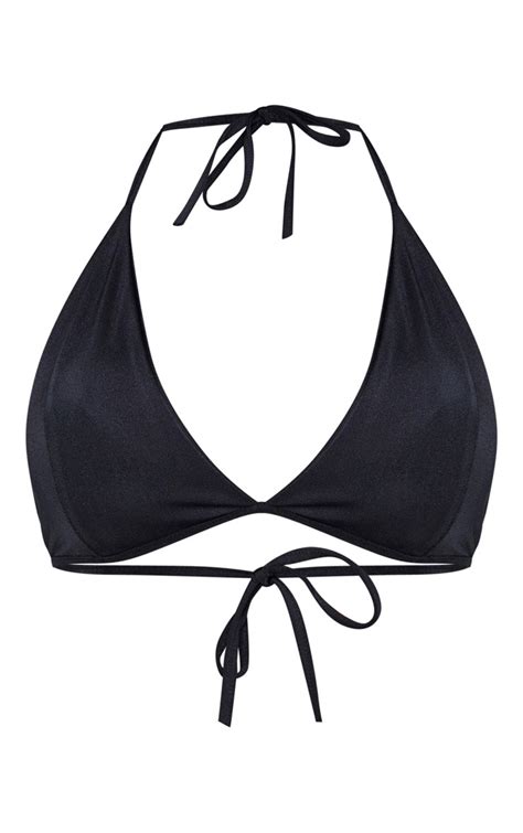 Shape Black Triangle Bikini Top Curve Prettylittlething Usa