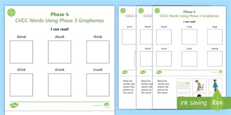 Middle East I Can Read Phase 4 Ccvcc Cccvc And Cccvcc Words Worksheets