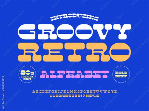 A Groovy Hippie Style Alphabet Design With Uppercase Numbers And