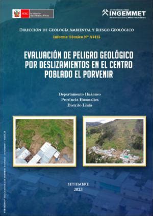 Repositorio Institucional INGEMMET Evaluación de peligro geológico por