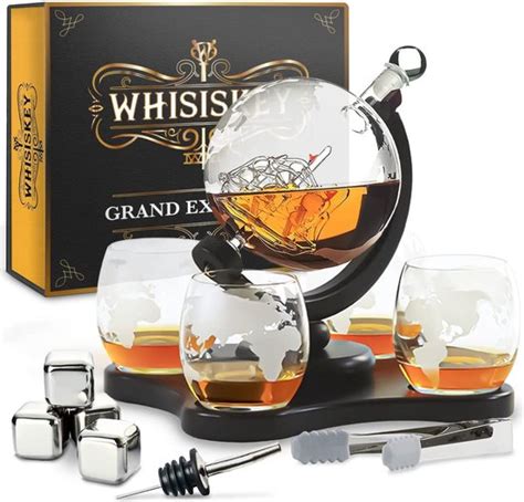 Whisiskey Whiskey Karaf Wereldbol Luxe Whisky Karaf Set Whiskey