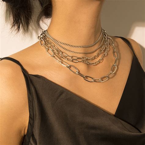 Shixin Fashion Simple Multi Layer Chain Design Silver Color Gold Color