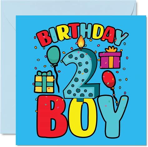 2nd Birthday Card Boy Birthday Boy Happy Birthday Card