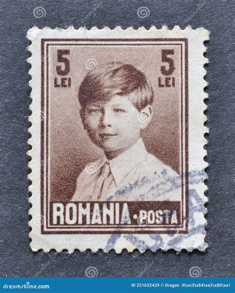 Cancelled Postage Stamp Printed By Romania That Shows Portrait Of King