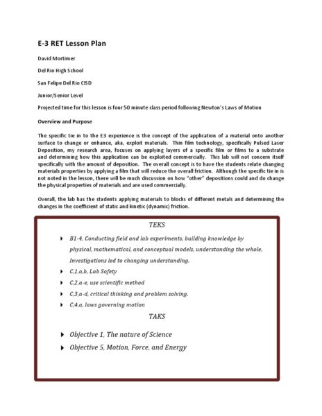 Newton S Laws Of Motion Lesson Plan For 9th Grade Lesson Planet