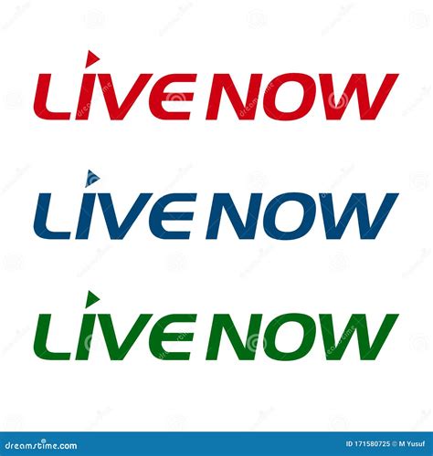 Live Now Logo Icon for TV News Entertaining Show Online Sign Stock ...