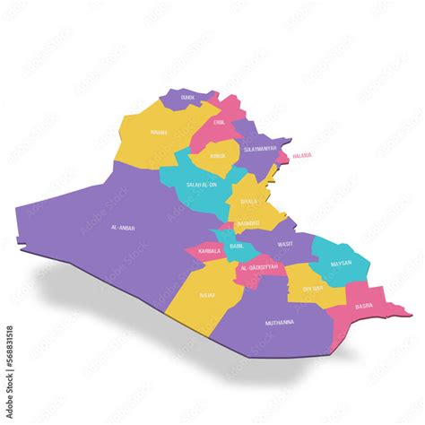 Iraq political map of administrative divisions - governorates and ...