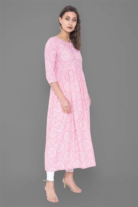 Gulmohar Jaipur Women Pink Printed Pure Cotton Kurta Jiomart