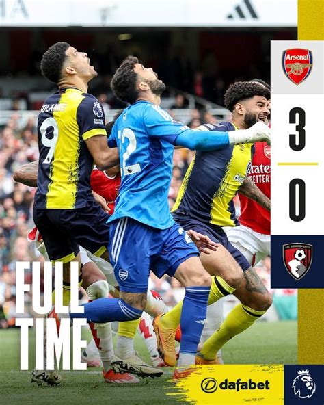 FULL TIME Arsenal 3 0 Bournemouth R AFCBournemouth