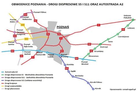 Poznań obwodnice S5 S11 i A2 mapy i plany conadrogach pl