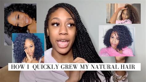 How I Quickly Grew My Natural Hair Under A Year Retain Length Box Braid Hairstyles Youtube