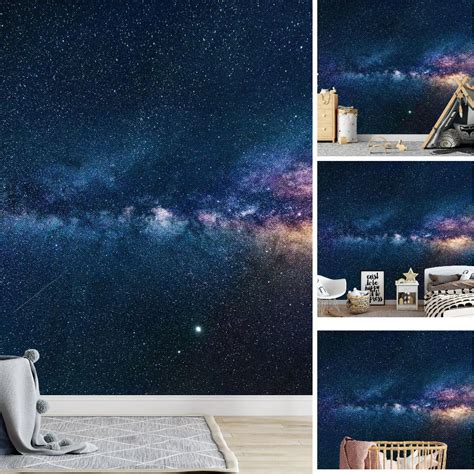 Milk Way Wallpaper Space Wall Mural Galaxy Wallpaper Peel And Stick