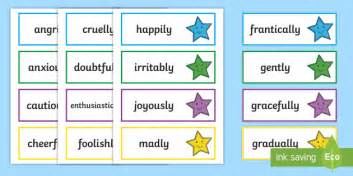 Variety Of Adverbs Word Cards Teacher Made