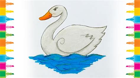 How To Draw A Swan Very Easy Youtube