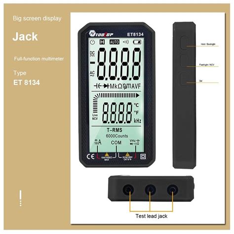 Tooltop Et8134 4 7 Lcd Displej Smart True Rms Digitální Multimetr Aukro