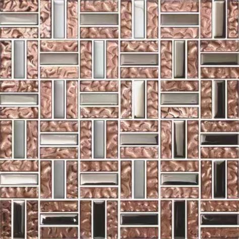 Electroplated Rose Gold Mix Silver Glass Mosaic Kitchen Backsplash Cgm