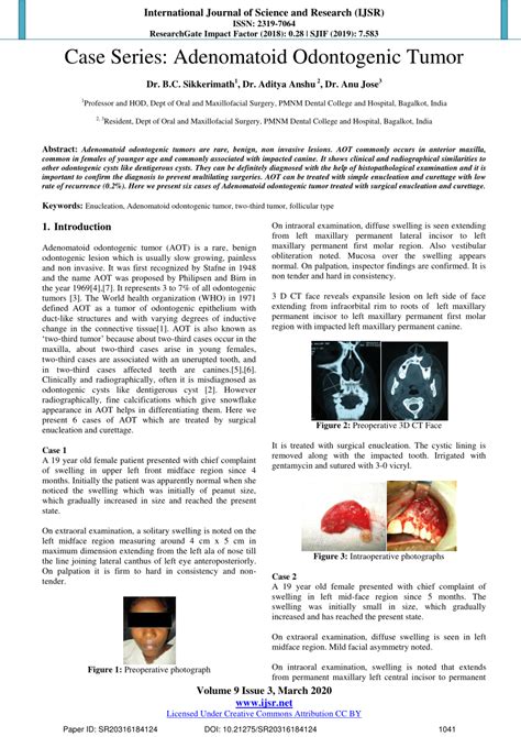 Pdf Case Series Adenomatoid Odontogenic Tumor