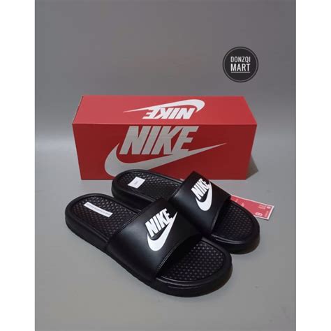 Jual Nike Benassi JDI Womens Slide Sandals Black White Shopee Indonesia