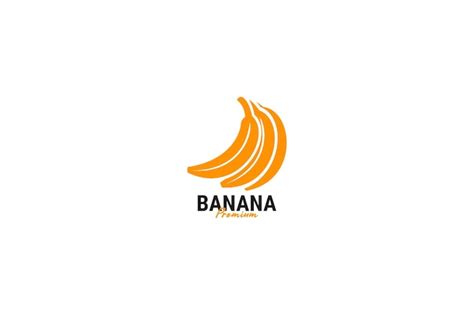 Flache Bananen Logo Vektor Design Vorlage Illustration Premium Vektor