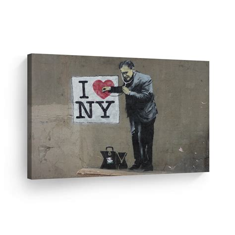 Smile Art Design Banksy Canvas Print I Heart From New York Banksy Wall