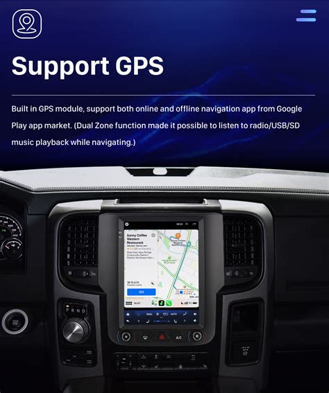 Carplay Bluetooth For 2013 2014 2015 2016 2018 Dodge Ram 1500 2500 Tesla Screen Aftermarket Radio