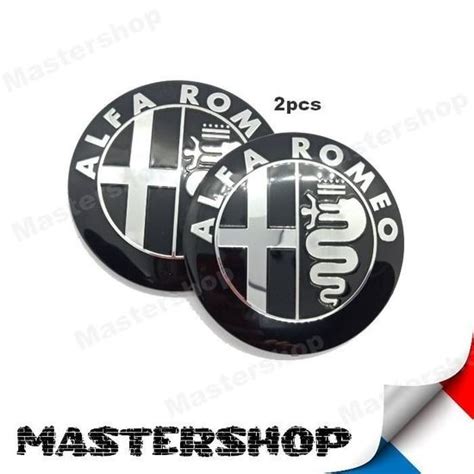 2x Insigne LOGO 74mm pour ALFA ROMEO noir chrome emblème Cdiscount Auto