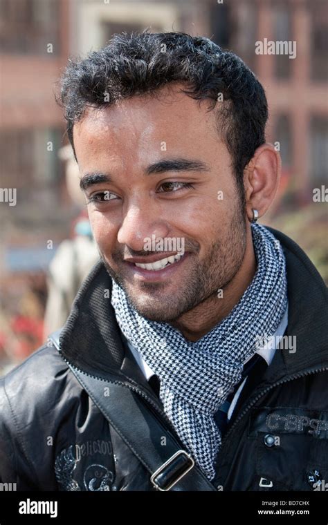 Bodhnath Nepal Young Nepali Man With Ear Ring At The Buddhist Stupa