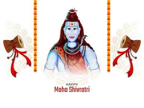 Feliz maha shivratri festival indiano fundo religioso Vetor Grátis