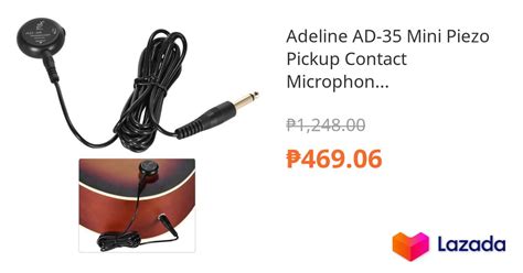 Adeline AD 35 Mini Piezo Pickup Contact Microphone Transducer With 6