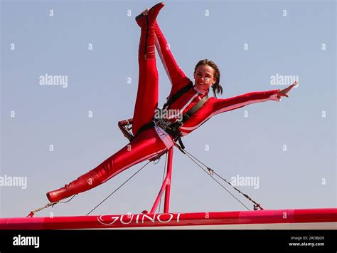 Sarah Tanner Wingwalker With Aerosuperbatics Wingwalking Team On Top