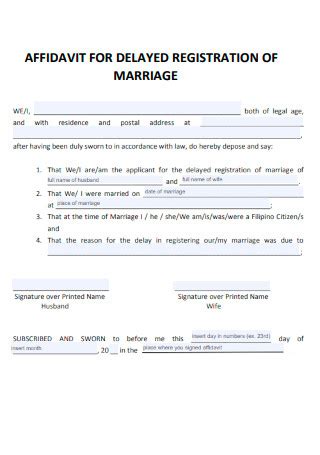 FREE 26 Affidavit Of Marriage Samples PDF Word Docs