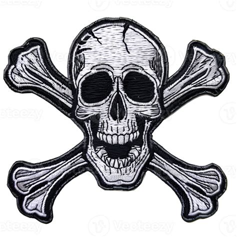 Detailed Embroidered Skull And Crossbones Patch Perfect For Biker Jackets Halloween Costumes