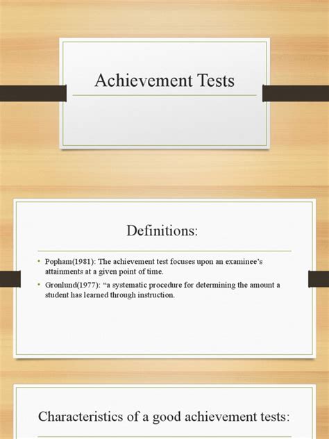 Achievement Test Pdf Teachers Educational Assessment