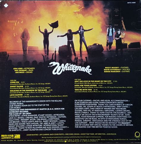 Whitesnake Live In The Heart Of The City Vinyl Pursuit Inc