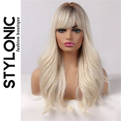 Long Straight Blonde Lace Front Wig Etsy