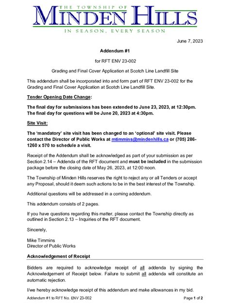 Fillable Online Addendum No To Contract Documents And Plans Fax