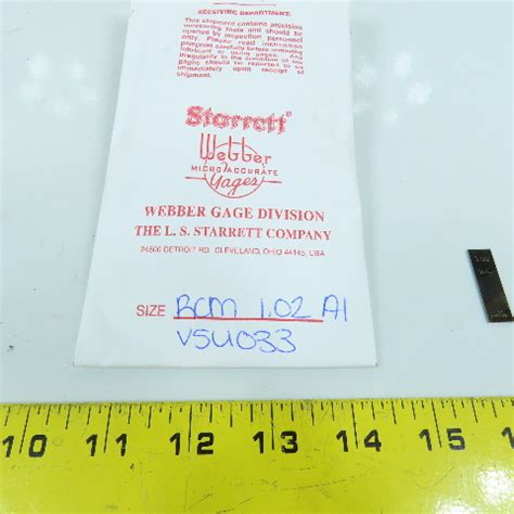 Starrett Webber Croblox Rectangular Gage Block Metric Bullseye