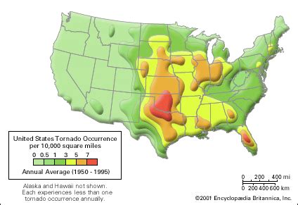 United States: frequency of tornadoes - Students | Britannica Kids ...