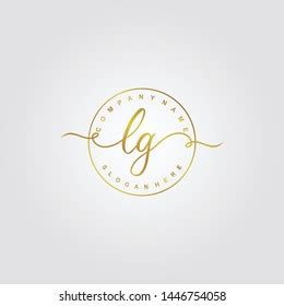 Initial Lg Beauty Handwriting Logo Template Stock Vector Royalty Free