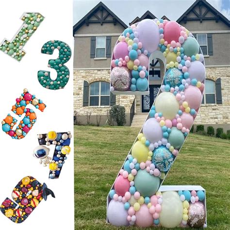 Cadre de ballons géant mosaïque de 73cm chiffres 0 9 boîte de