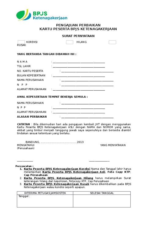 Detail Contoh Surat Permohonan Bpjs Ketenagakerjaan Koleksi Nomer 40