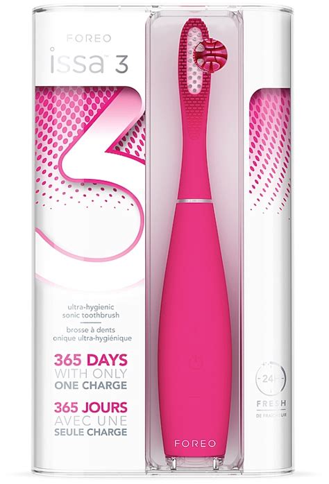 Foreo ISSA 3 Ultra Hygienic Silicone Sonic Toothbrush Fuchsia Brosse