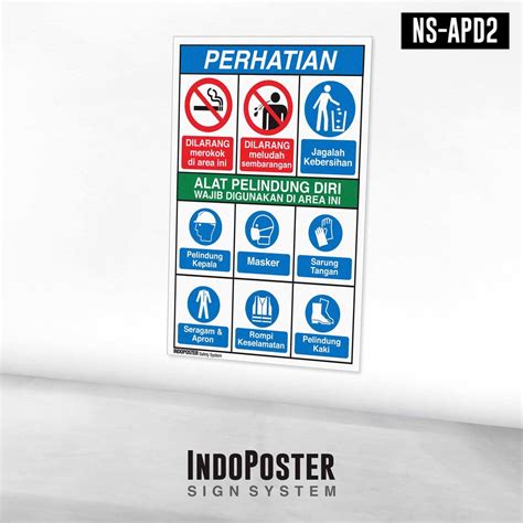 Jual Safety Sign Rambu K3 Area Wajib APD Alat Pelindung Diri Shopee