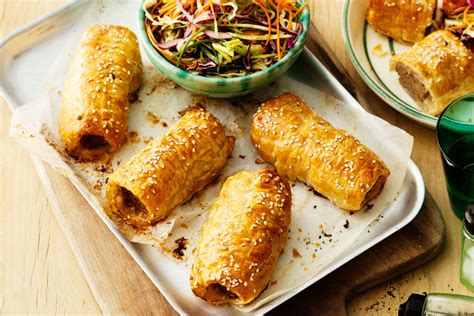 Pork And Fennel Sausage Rolls With Crispy Coleslaw