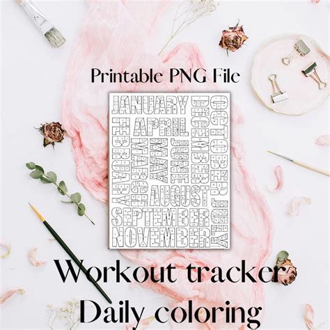 Daily Exercise And Habit Tracker Color Chart Fitness Etsy