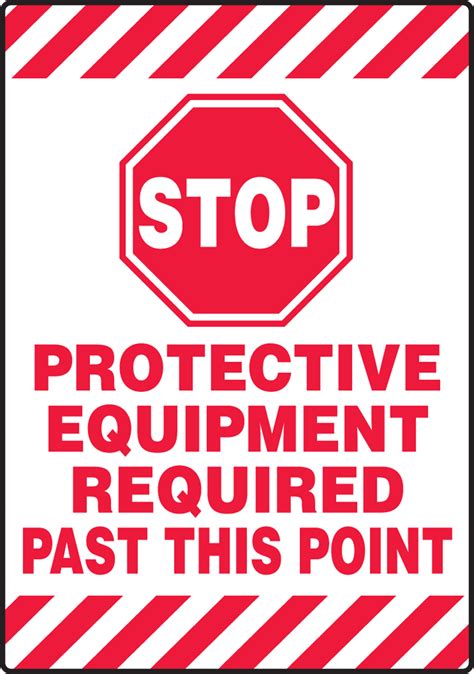 Slip Gard™ Mat Style Floor Sign Stop Protective Equipment Required Past This Point Psr684