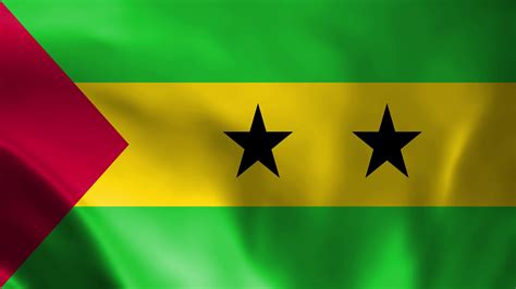 Sao Tome And Principe Flag Waving In Wind Seamless Loop Animation