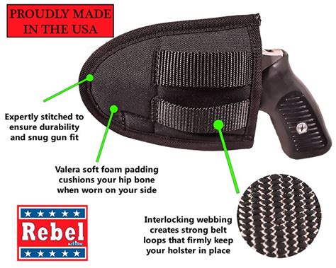 Rebel Fury Outside The Waistband Holster Fits Most Handguns Blue